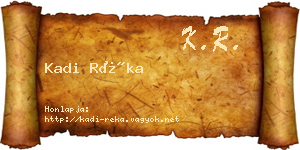Kadi Réka névjegykártya